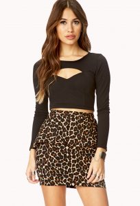 Leopard Peplum Skirt