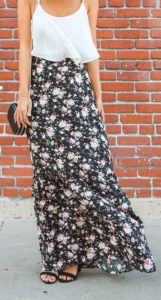 Long Floral Skirt