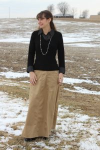 Long Khaki Skirts