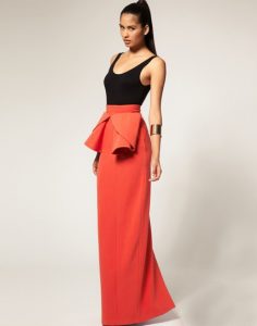 Long Peplum Skirt