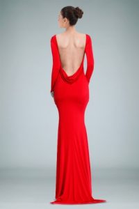 Long Sleeve Backless Evening Gowns