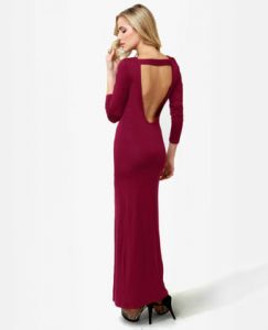 Long Sleeve Backless Gown