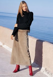 Long Suede Skirt