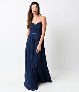 Navy Chiffon Gown