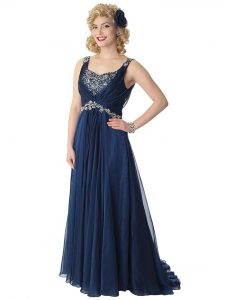 Navy Chiffon Gown