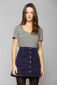 Navy Corduroy Skirt