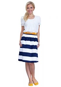 Navy Striped Skirt