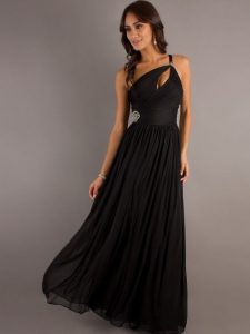 One Shoulder Black Gown