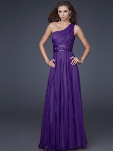 One Shoulder Chiffon Gown