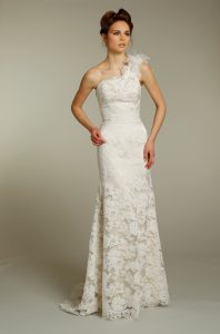 One Shoulder Lace Gown