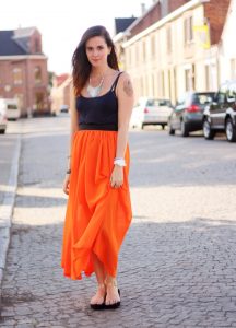 Orange Maxi Skirt