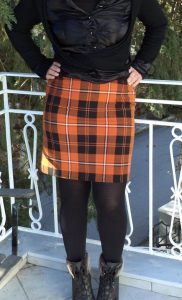 Orange Plaid Skirt