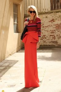 Peplum Maxi Skirt