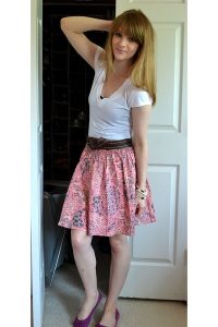 Pink Floral Skirt