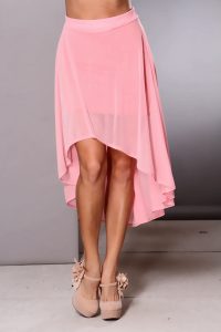 Pink High Low Skirt