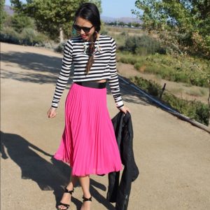 Pink Pleated Skirt