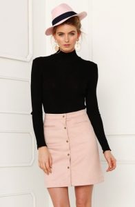 Pink Suede Skirt