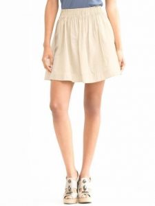 Pleated Khaki Skirt