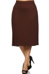 Plus Size Brown Skirt