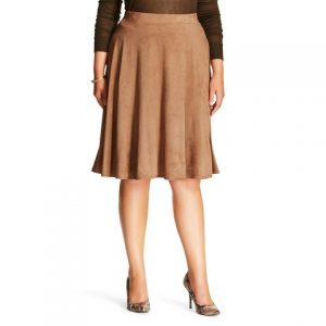 Plus Size Suede Skirt