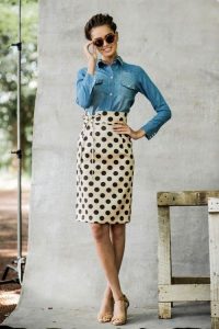 Polka Dot Pencil Skirt