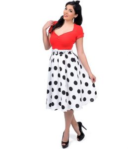 Polka Dot Skirt Black and White