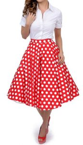 Polka Dot Skirt Red