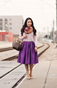 Purple Midi Skirt