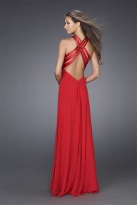 Red Backless Gown
