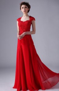 Red Cap Sleeve Gown