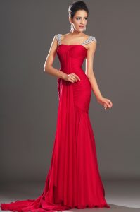 Red Chiffon Gown