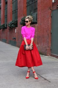 Red Full Skirt