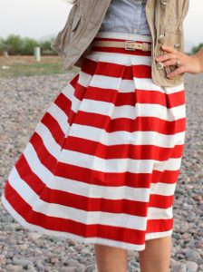 Red Striped Skirt