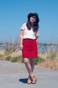 Red Suede Skirt