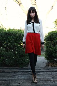 Red Wool Skirt