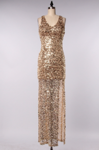 Sequin Gown Gold