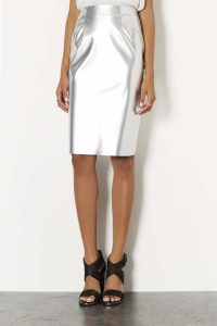 Silver Pencil Skirt