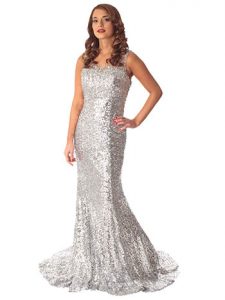 Silver Sequin Gown