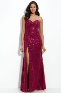 Strapless Sequin Gown