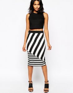 Stripe Pencil Skirt