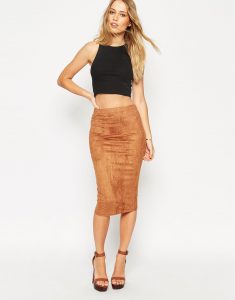 Suede Pencil Skirt