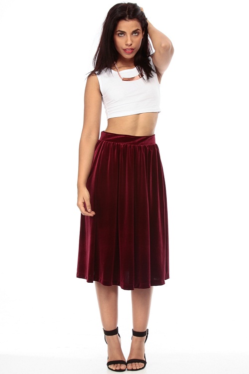 velvet skirts and dresses