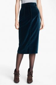 Velvet Pencil Skirt