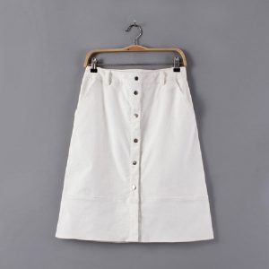 White Corduroy Skirt