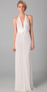 White Halter Gown