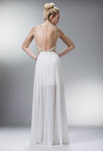 White Open Back Gown