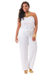 White Strapless Jumpsuit