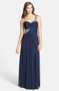 Xscape One Shoulder Gown