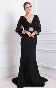 Black Long Sleeve Gown