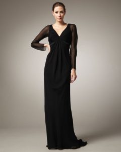 Black Long Sleeve Gown